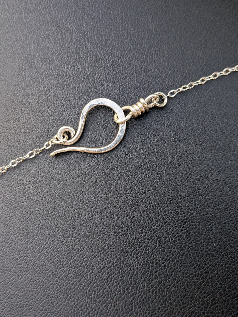 Eternity Circlet Jade Necklace - Dainty Sterling Silver Chain - Artisan Crafted - Picture 11 of 16